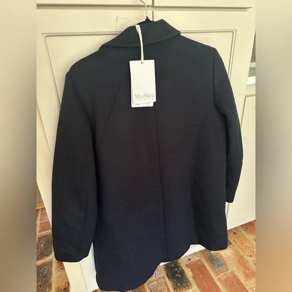Max Mara Leisure Blu Notte Clava Coat NWT Size 6 - Picture 12 of 14